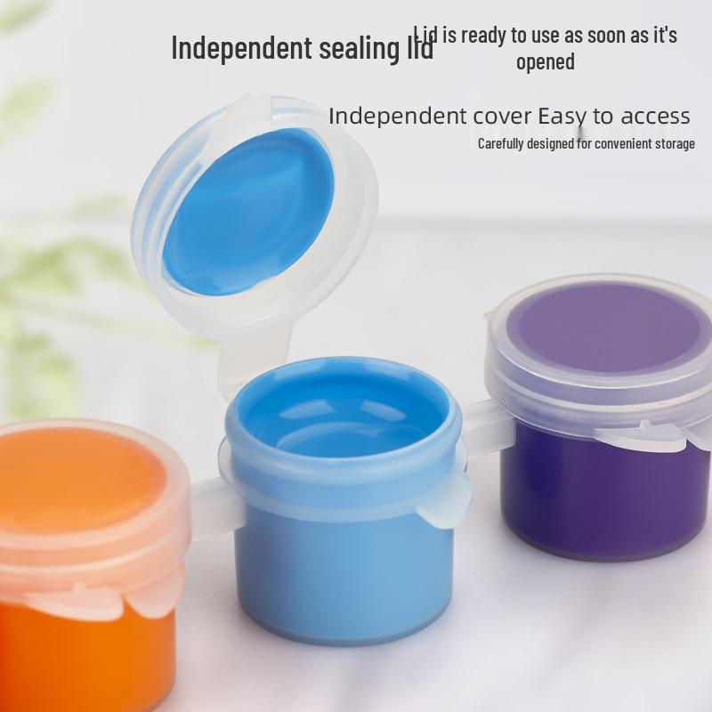 12-Color Children's Acrylic Paint Set with Brushes for DIY Painting and Crafts