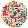 50 Christmas Cartoon Doodle Stickers Christmas Hat Elk DIY Decoration Suitcase Notebook Stickers
