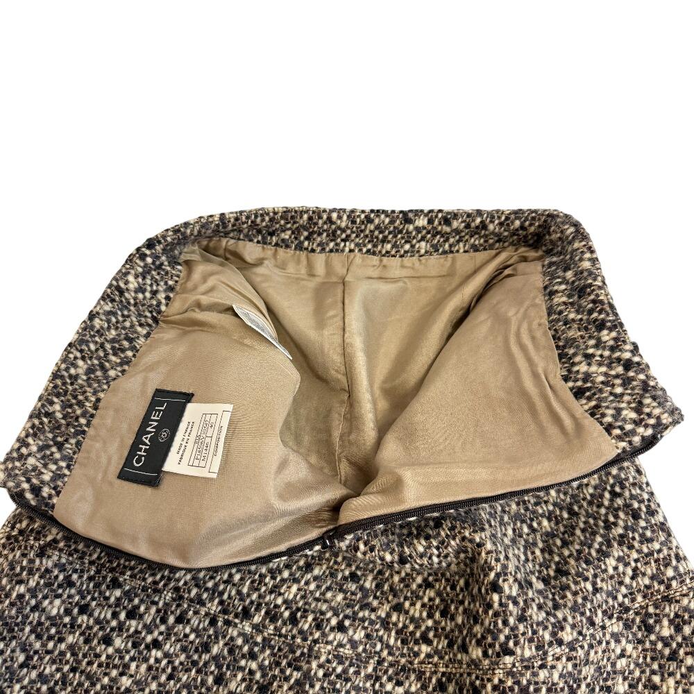 CHANEL COCO Mark wool skirt Brown wool Used
