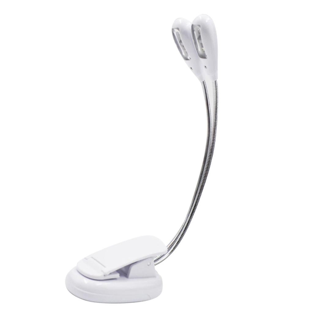 Double Lamp Computer Work Study Light USB Bed Board Table Hose 4 LED