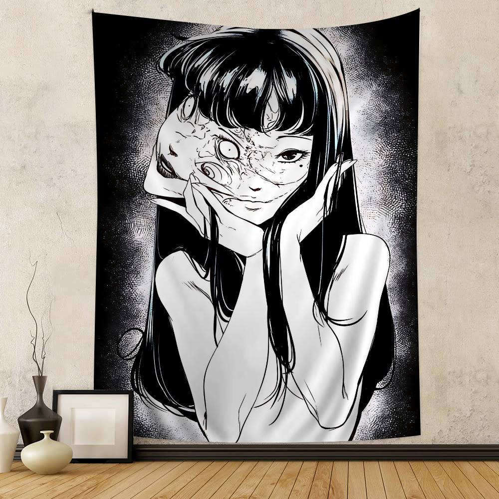 Japan Anime Junji Ito Cartoon Tapestry Art Science Fiction Room Home Decor Wall Hanging Sheets