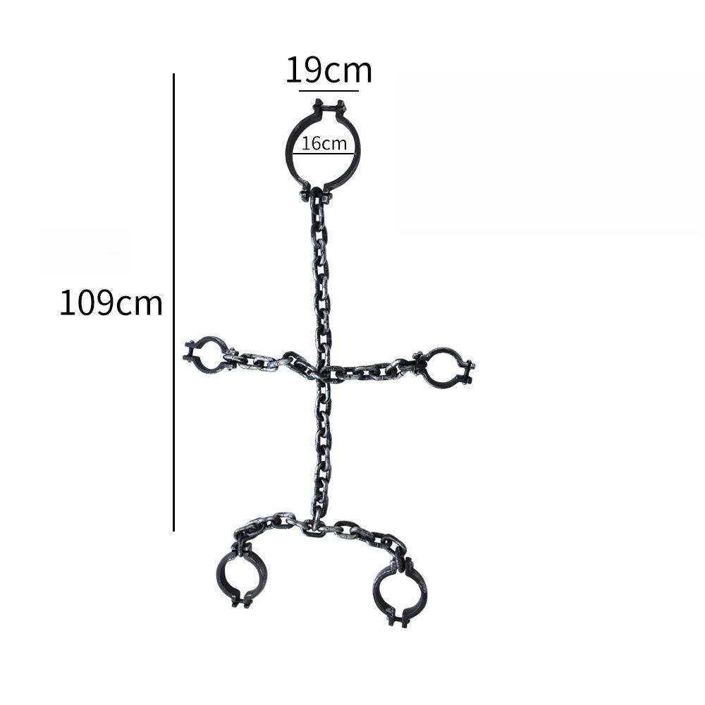Festival Plays Costume Halloween Prop Handcuffs Cosplay Toy Anklets Black Plastic Shackle Chain Halloween Play Accessories