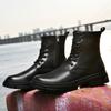 Italienische Marke Designer Herren Luxus Cowboy Stiefel Natürliche Leder Plattform Winter Schuhe Schwarz Ankle Boot Kurze Plüsch Botas Männlichen