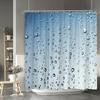1 Stuk Moderne Eenvoudige Blauwe Douchegordijn Met Waterdruppel Ontwerp, Modieuze Huisaccenten, Badkamer Decoratie En Accessoires