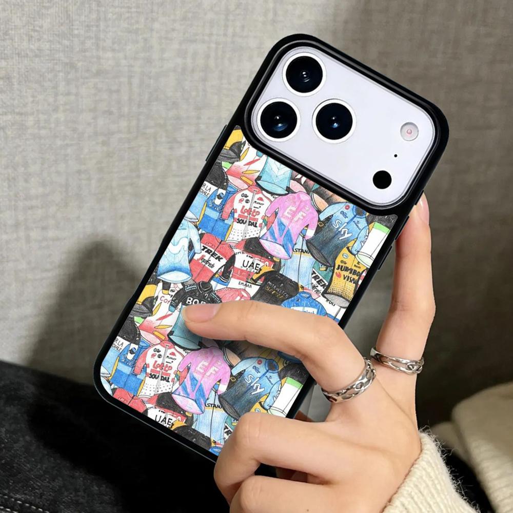 Capa Case for iPhone 17 Air 16 Pro Max 15 Plus 11 13 Mini 14 12 Back Phone Cover BIKE Cycling Art