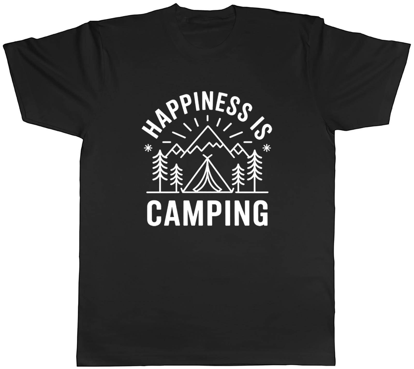 Happiness is Camping Outdoors Camp Site Mens T-Shirt Tee Gift Top XL