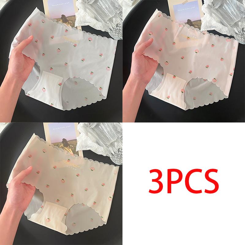 Ice Silk Seamless Women's Underwear Ultra-thin Quick-drying Cute Underwear Mid-waist Antibacterial Comfortable Breathable Underwear