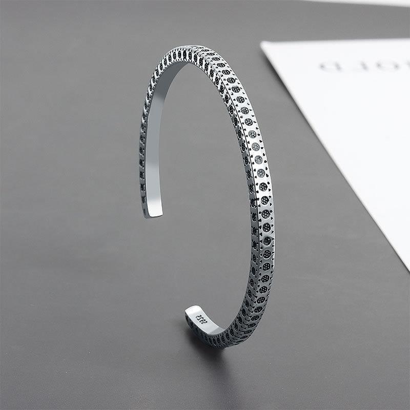 Silver Color Minimalist Dots Pattern Bracelet For Women Men Fine Jewelry Couple Present
