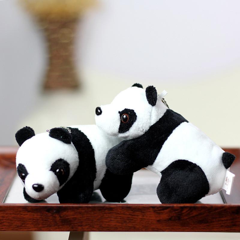 Realistic Panda Plush Toy Soft Stuffed Animal Cute Panda Doll Keychain Gift