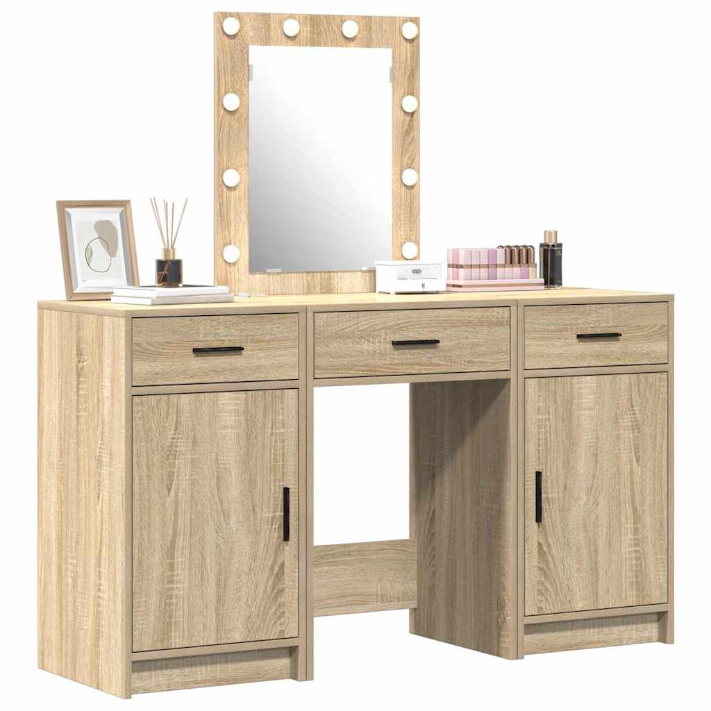 Makeup Table with Storage Brown 50 x 41 x 135 cm Engineered Wood