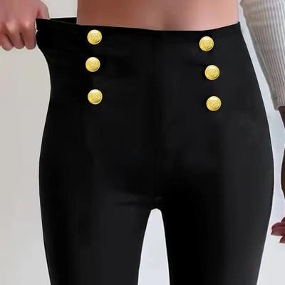 Damen High Waist Slim Fit Zweireiher Hose - Europäische und Amerikanische Mode