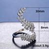 Creative Plant Leaf Zircon Silver-Plated Long Ring for Women