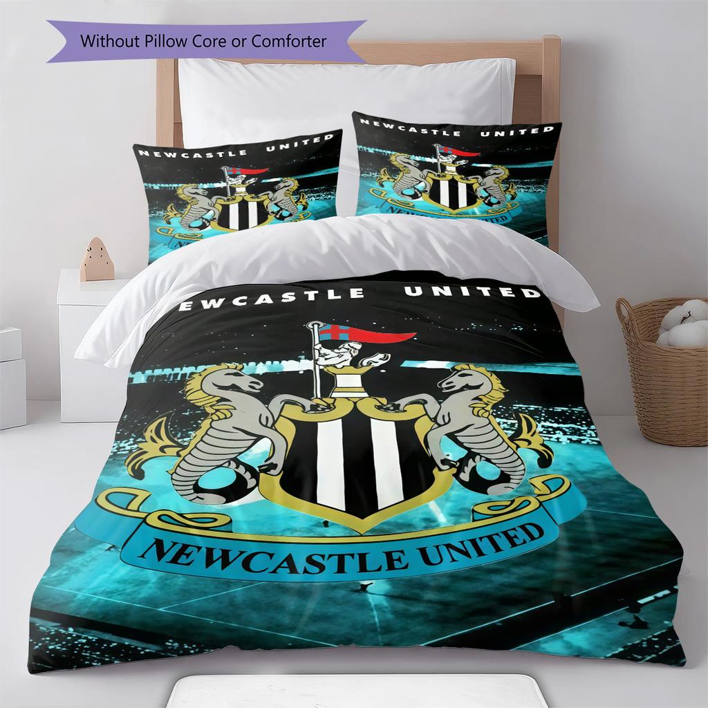 Newcastle United Patronen Beddengoed Set Dekbedovertrek Kussensloop Woondecoratie Cadeau (1 dekbedovertrek + 2 kussenslopen, zonder binnenkussen)