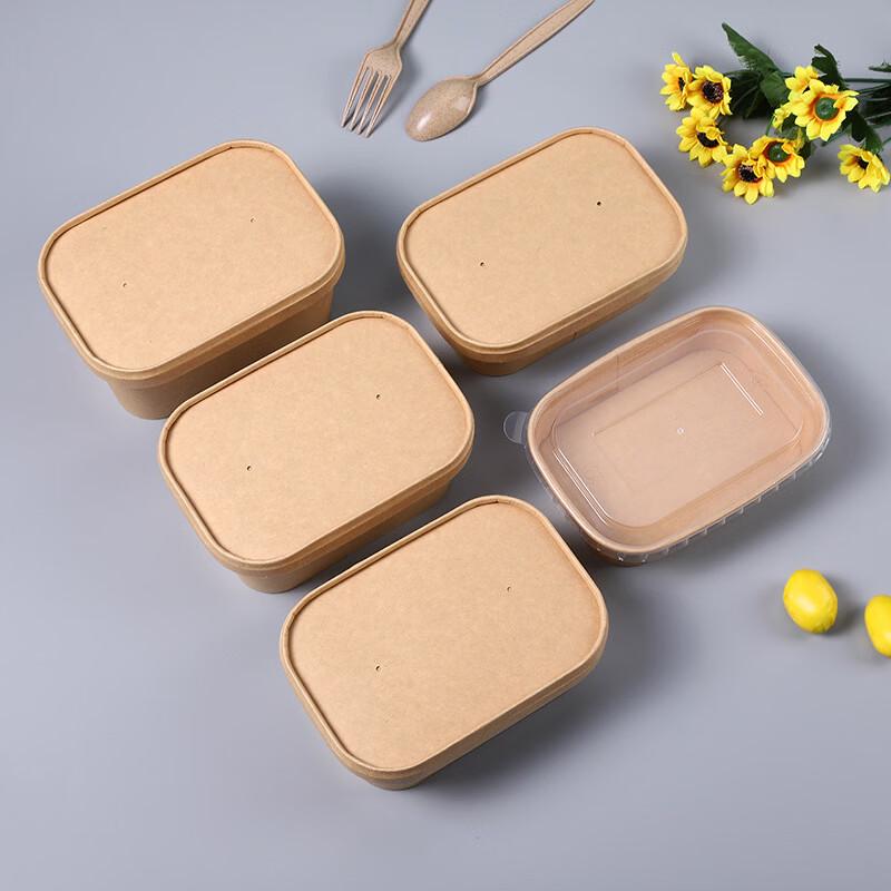 Einweg-Kraftpapier-Lebensmittelbehälter mit Deckel