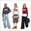 MJ Style Women's Bowknot Round Neck Knit Sweater