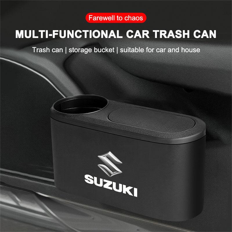 Hanging Car Trash Can Auto Emblem Garbage Box Accessories for Suzuki Jimny Samurai S-Cross SX4 GW250 Swift XL-7 ALTO IGNIS Accessories