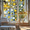 Flower Glass Stickers Electrostatic Home Living Room Glass Window Door Decoration Waterproof Pink Daisy Window Stickers