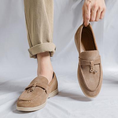 Autumn 2025 New Doudou Shoes Men's One-pedal Shallow Mouth Flat-soled Single Shoes Anti-velvet Versatile Lazy Shoes 8263-R
