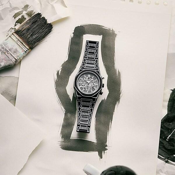 D1 Milano Polychrono Sketch Black Chronograph PHBJ14 Wrist Watch