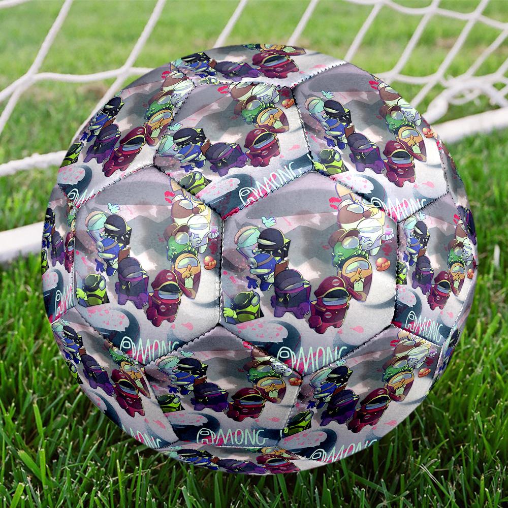 Among Us Print Size 5 Soccer Ball, Standard Match Football for Sports Game and Team Practice, Ideal Gift for Soccer Fans