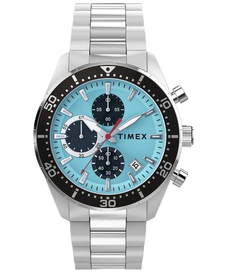 Ridgefield Chronograph 50m Water Mineral Light Blue [TIMEX] Watch, Quartz, Resistant, Glass, Dial, TW2Y62200, Men s [Authentic]