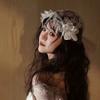 White Bride Headdress Pearls Beads Wedding Headwear Retro Bridal Hat  Headpieces