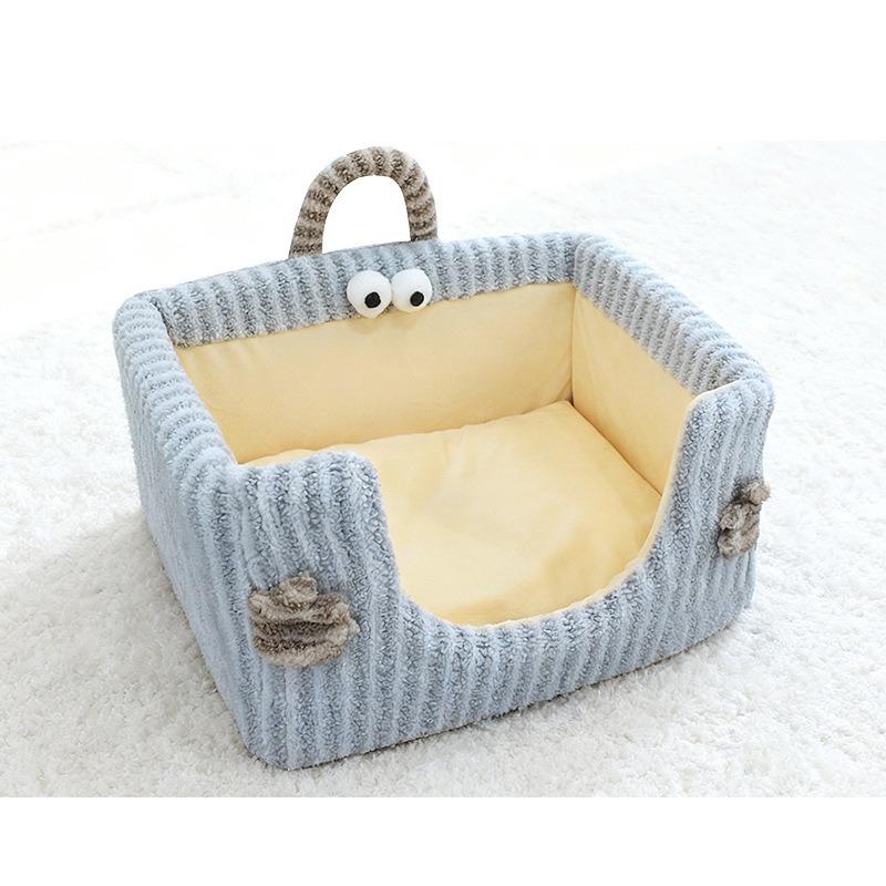 New Year Pet Bed - Red Detachable Sofa Style Dog Cat Bed Four Seasons Washable Cute Pet House for Festive Home