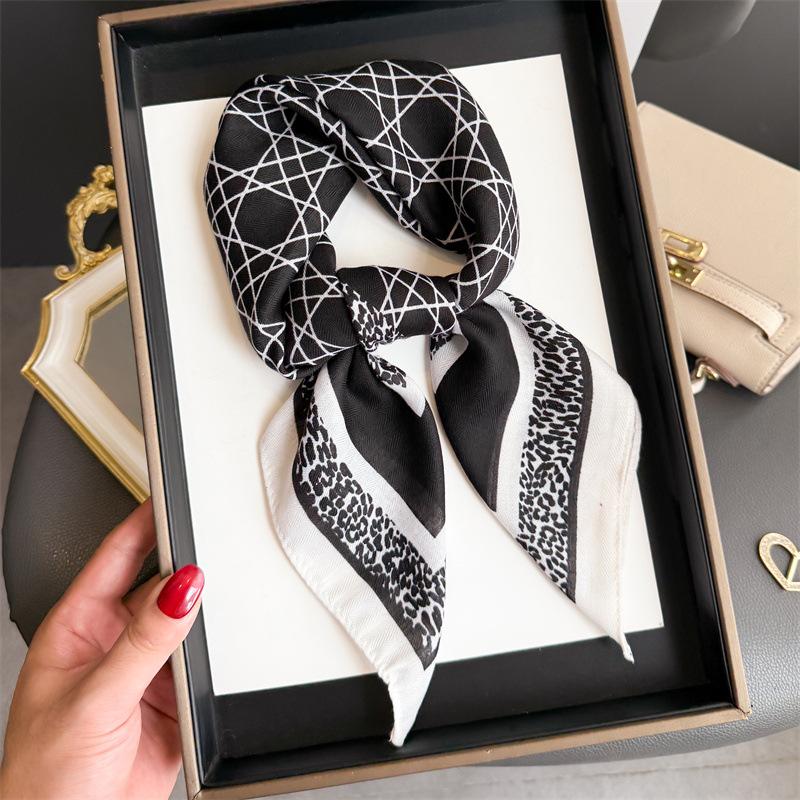 Luxury Brand Linen-Cotton Print Square Scarf Women Neck Tie Female Hair Bandana Headkerchief Shawl Wrap Hijab Echarpe