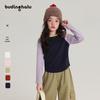 Girls' Color-Blocked Long-Sleeve Raglan T-Shirt