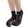 Women'S Black Fishnet Ankle Socks Retro Floral Dress Hollow Out Nylon Elastic In Patterned Short Socks