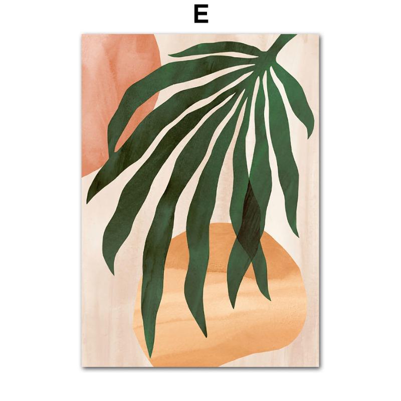 Boho Abstract Sun Vase Leaf Wall Art Canvas Painting Nordic Abstract Posters And Prints Pictures for Living Room Interior Decor