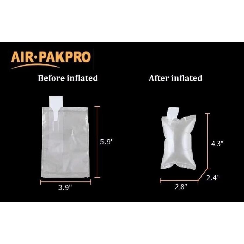 100 Pack,Free Hand Pump AIR PAKPRO 3.9x5.9inch Clear Plastic Inflatable Air Packaging Bags Air Pillows Air Cushions Buffer Bags Void Fill Cushioning