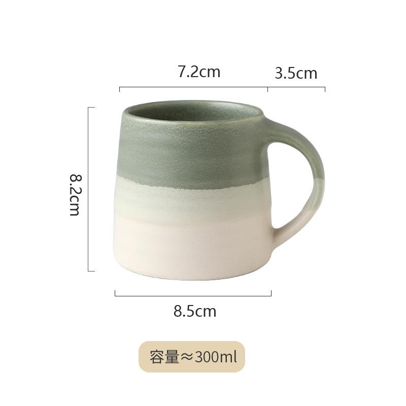 

Vintage Style Glazed Ceramic Mug Exquisite and Minimalist Style Small Coffee Cup Underglaze Color Miniature Vintage Ceramic Cup 201-300ml зелёный