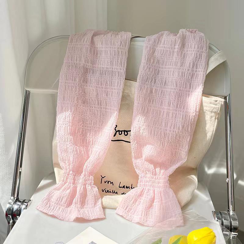 UV Protection Striped Cotton Arm Sleeves: Breathable, Loose, Long Gloves for Driving & Cycling