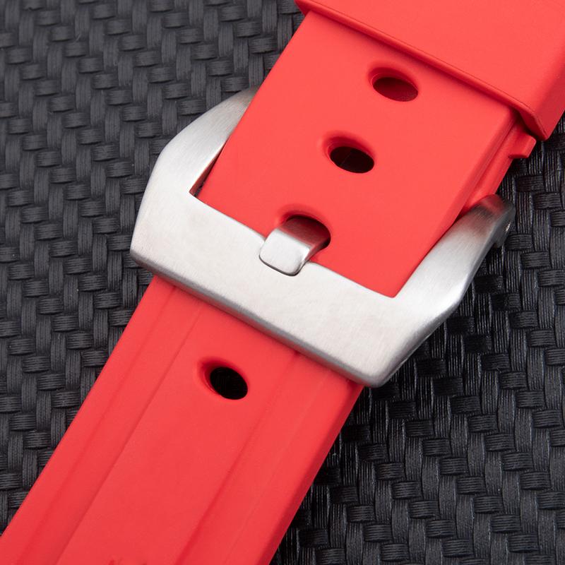 Soft AAA Fluororubber FKM Rubber Watchband Fit For Panerai Strap Accessories For PAM111/441/389 Watchbands 24mm Tang Pin Buckle