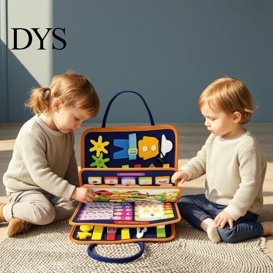 Toddler Travel Activity Bag Montessori Busy Board for Toddlers, Multiple Modules Sensory Learning Felt Early Childhood Educational Tool Book,