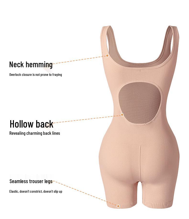 Women's Seamless Nude Bodysuit: Tight-fitting Yoga Wear for Fitness, Running, and Waist Slimming Sportswear.