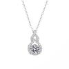 Popular Minimalist Japanese and Korean Light Luxury Style with Full Diamond Embellishments 2Carat Gourd Necklace Pendant Clavicle Chain Jewelry