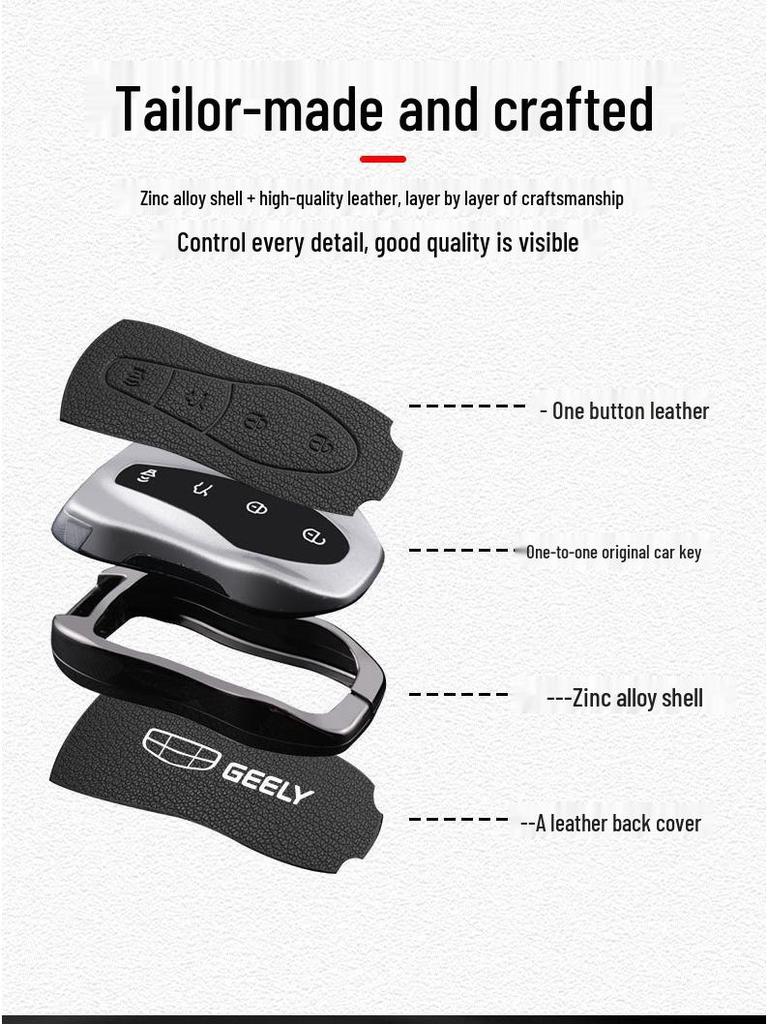 Geely Key Cover: Compatible with Emgrand, Xingyue L, Boyue, Xingrui, Icon, Binyue, Coolray, Vision X6 GS models.