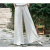 Cotton and Linen Lace-up Trousers Women's Retro Loose Women's Trousers Wide-leg Pants