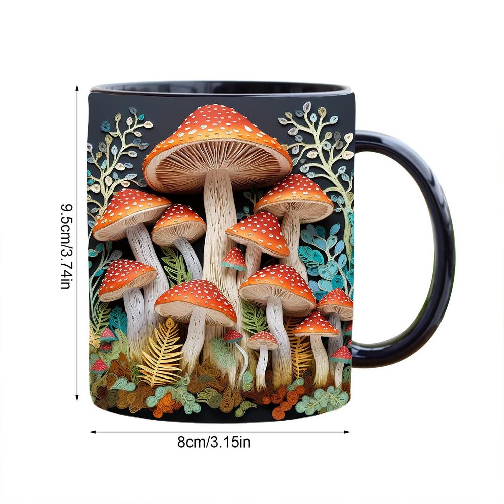 Creative Mushroom Ceramic Coffee Cup Multipurpose Cartoon Cute Mushroom Mug Breakfast Milk Cup Birthday Gift Decoration Mug Home