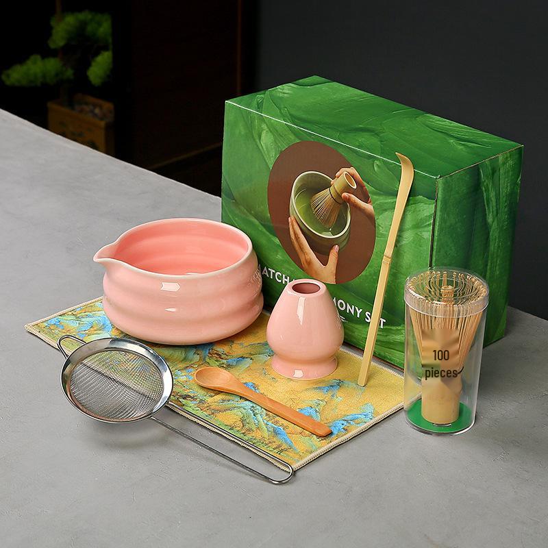 Japanese Ceramic Matcha Bowl Set with Bamboo Chasen Whisk – Perfect for Song Dynasty Tea Ceremony