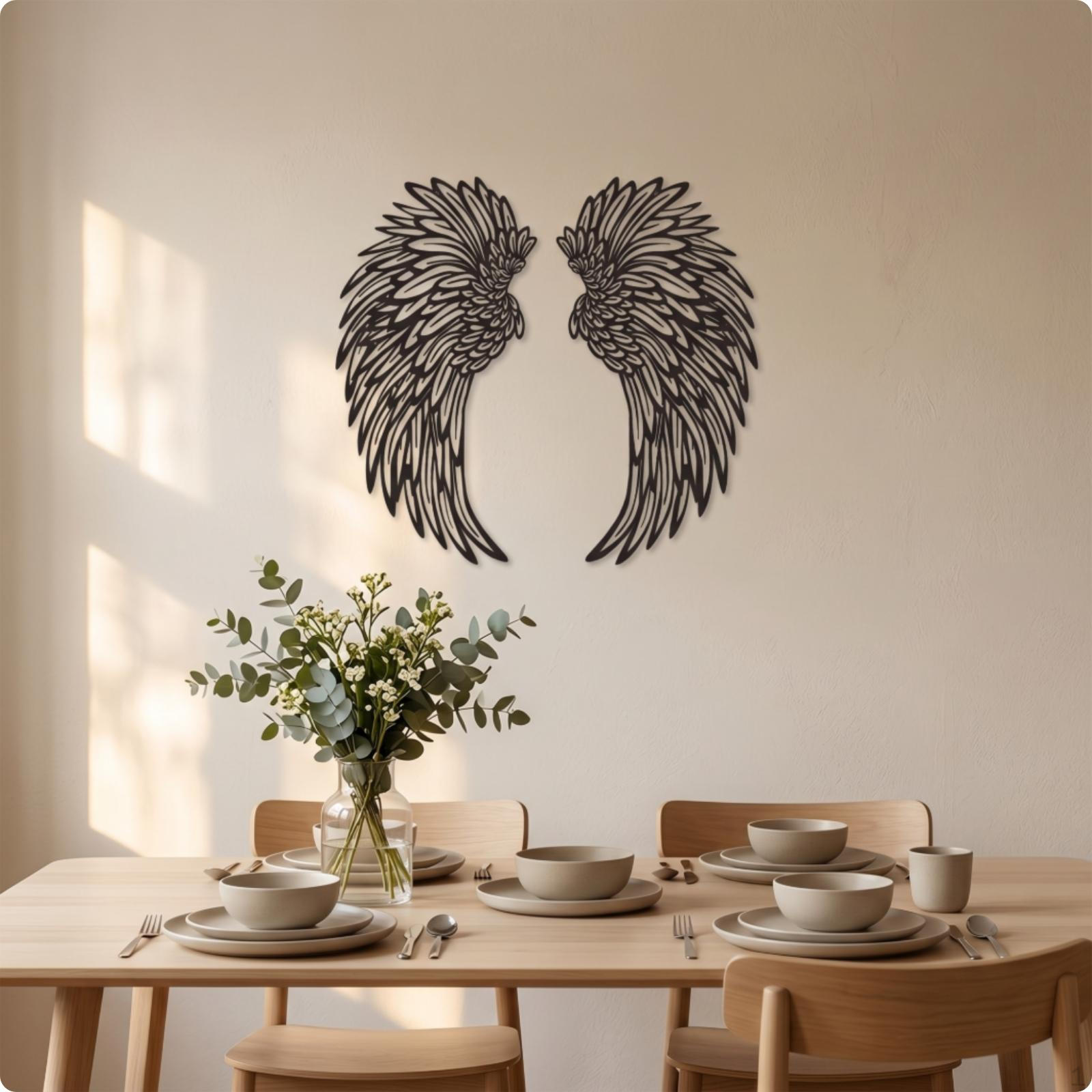 Feathered Angel Appendages Wall Decor Steel Decoration Cutout