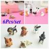 1:12 6-piece Scale Simulation Cat and Dog Doll House Miniature Model Doll House Decoration Doll Accessories Desk Ornaments
