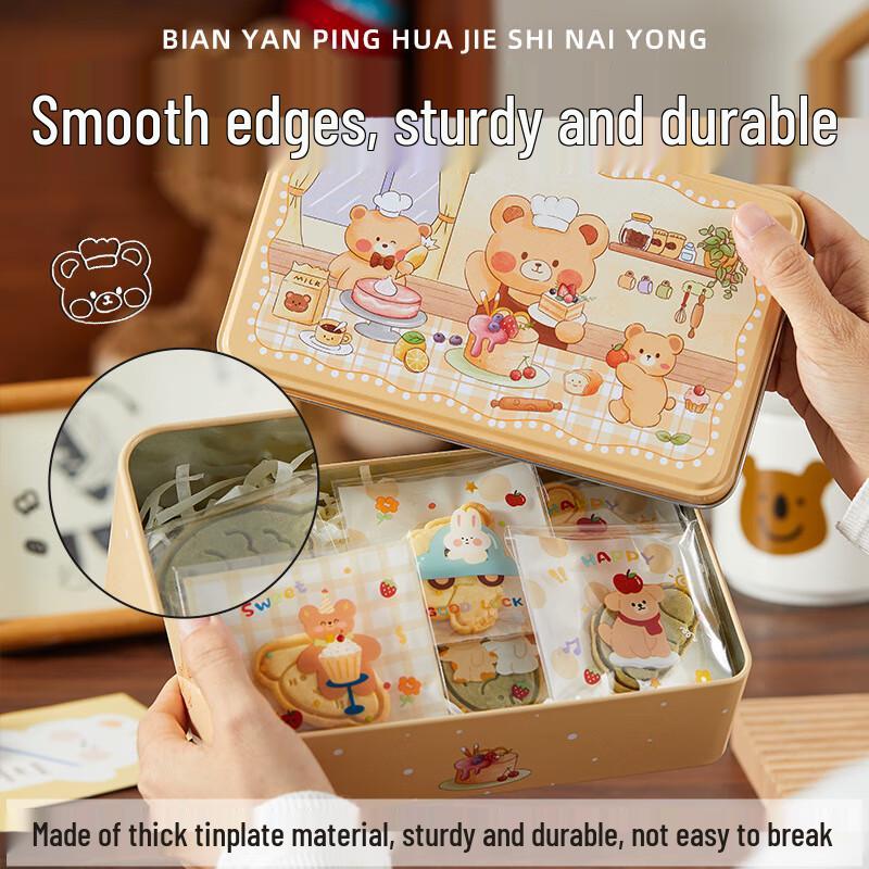 Meidi Mały Niedźwiedź Piekarnia Prostokątne Puszki, 3-pak