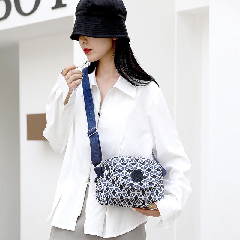 Torba na ramię z nylonu z nadrukiem, torba na kwiaty, mała torba kwadratowa z wieloma przegródkami, torba wielowarstwowa