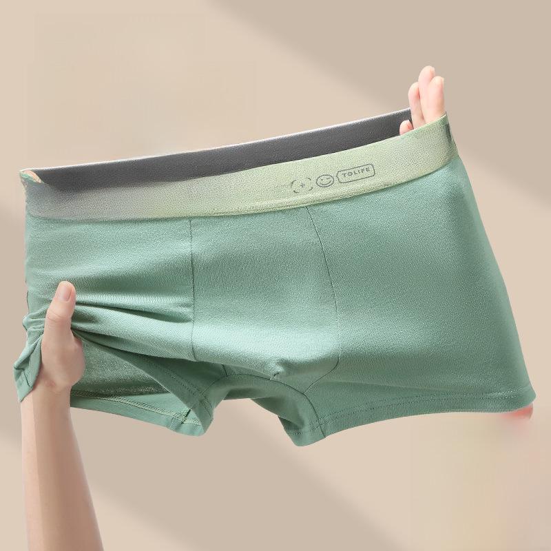 Men's Mid-Waist Boxer Briefs - Pure Cotton, Antibacterial, Breathable, Comfortable, High Elasticity, Non-Tight 60 Combed Cotton.