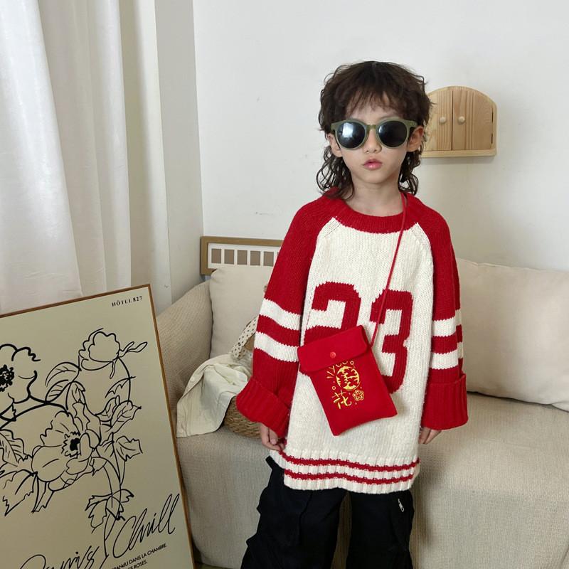 Cute Embroidered Children's New Year Bag Adorable Cotton Crossbody Purse For Girls