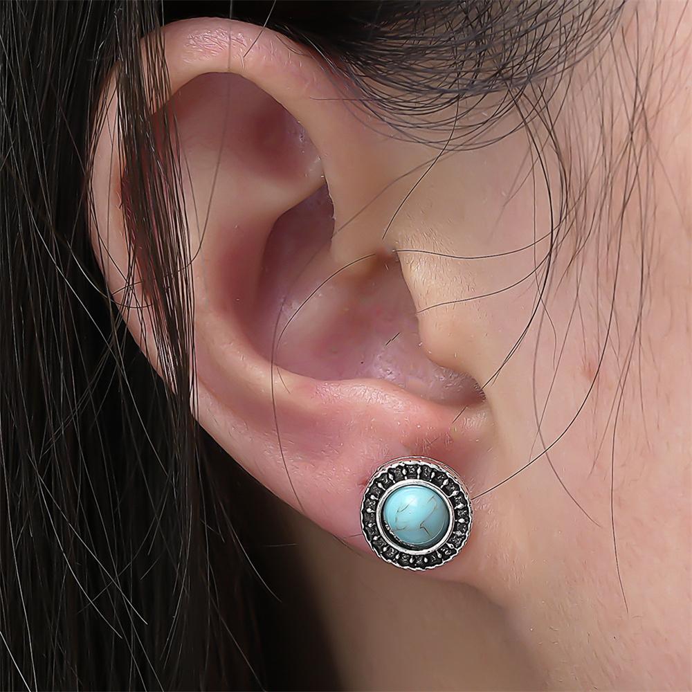 New Personalized European And American Earrings Retro Bohemian Style Turquoise Earrings Factory Direct Sales