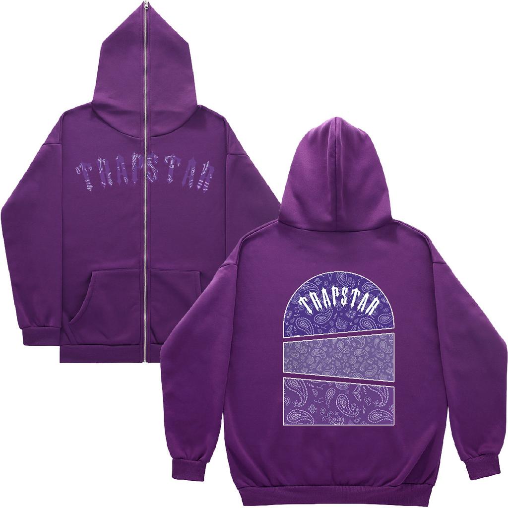 American Revenge Fleece Sweater Men's and Women's High Street Hoodies Trapstar Zip-up Cardigan Jacket Autumn and Winter